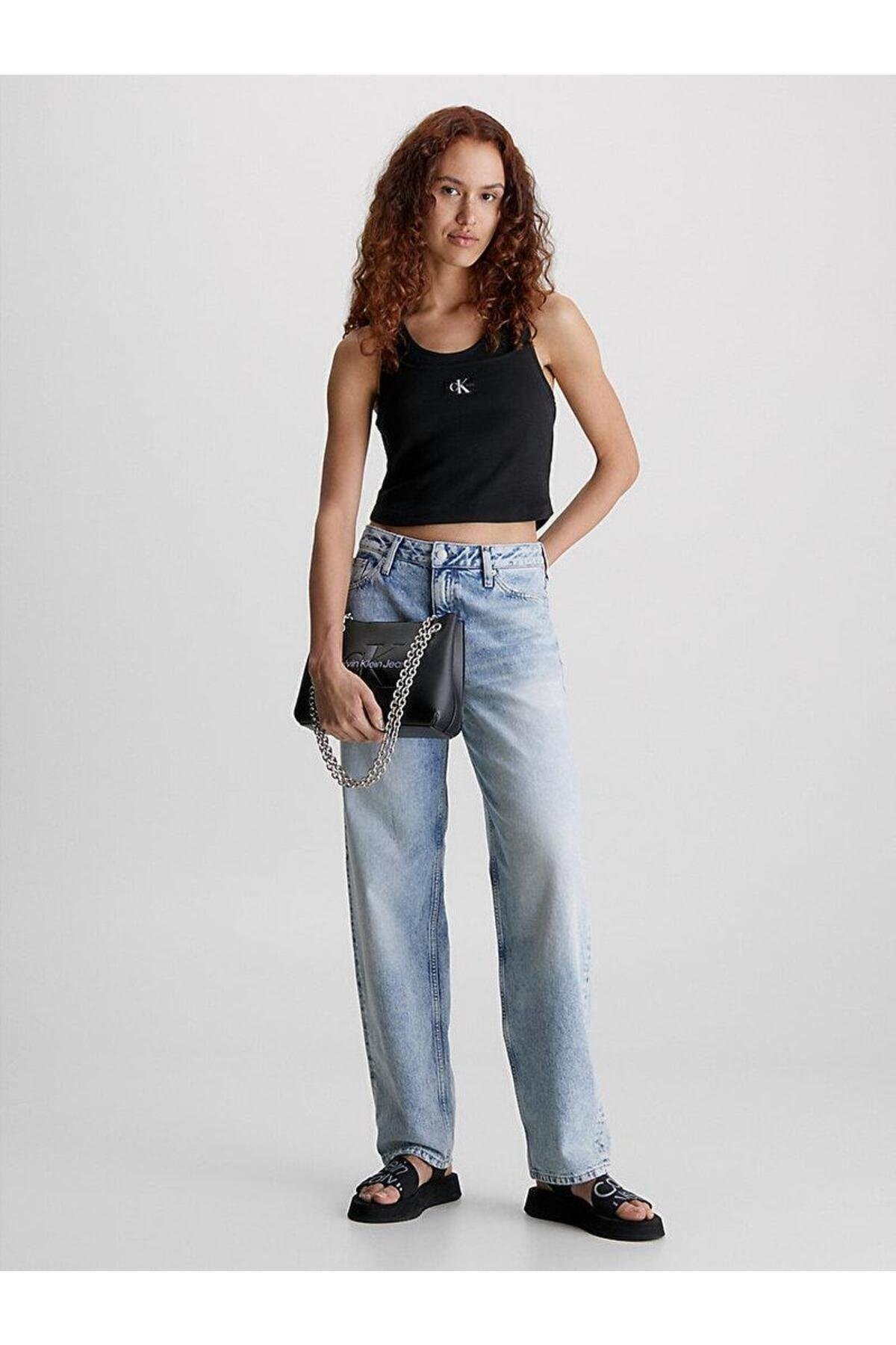 Calvin Klein Calvin Kleın Kadın Marka Logolu Zincirli Omuz Askılı Deri Siyah1 Omuz Çantası K60K607831-0GJ