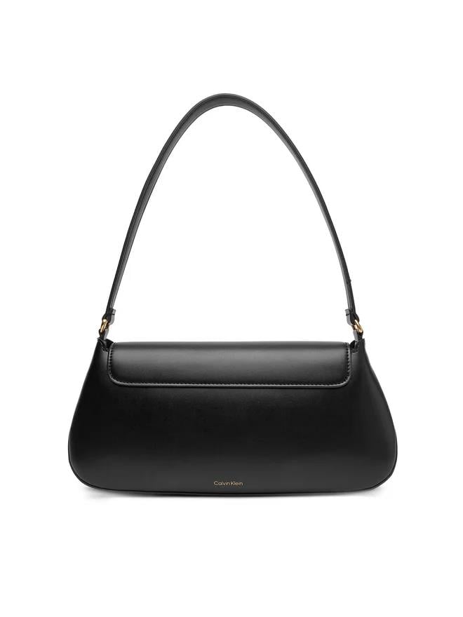 Calvin Klein Calvin Klein Kadın Metal Logo Fermuar Kapama Deri Kısa Kulp Siyah Omuz Çantası LV04F3146G-UB1