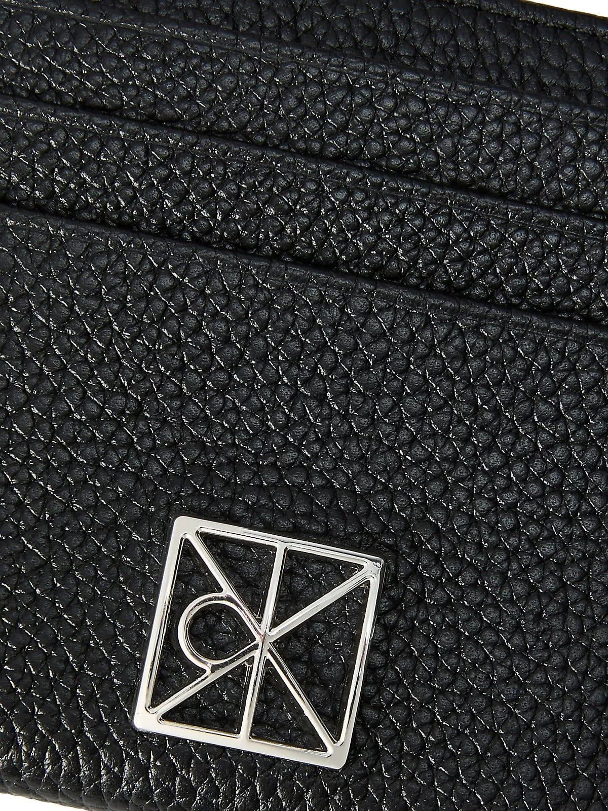 Calvin Klein Calvin Klein Kadın Metalik CK Logolu Hakiki Deri Siyah Kartlık LV04F1119G-UB1