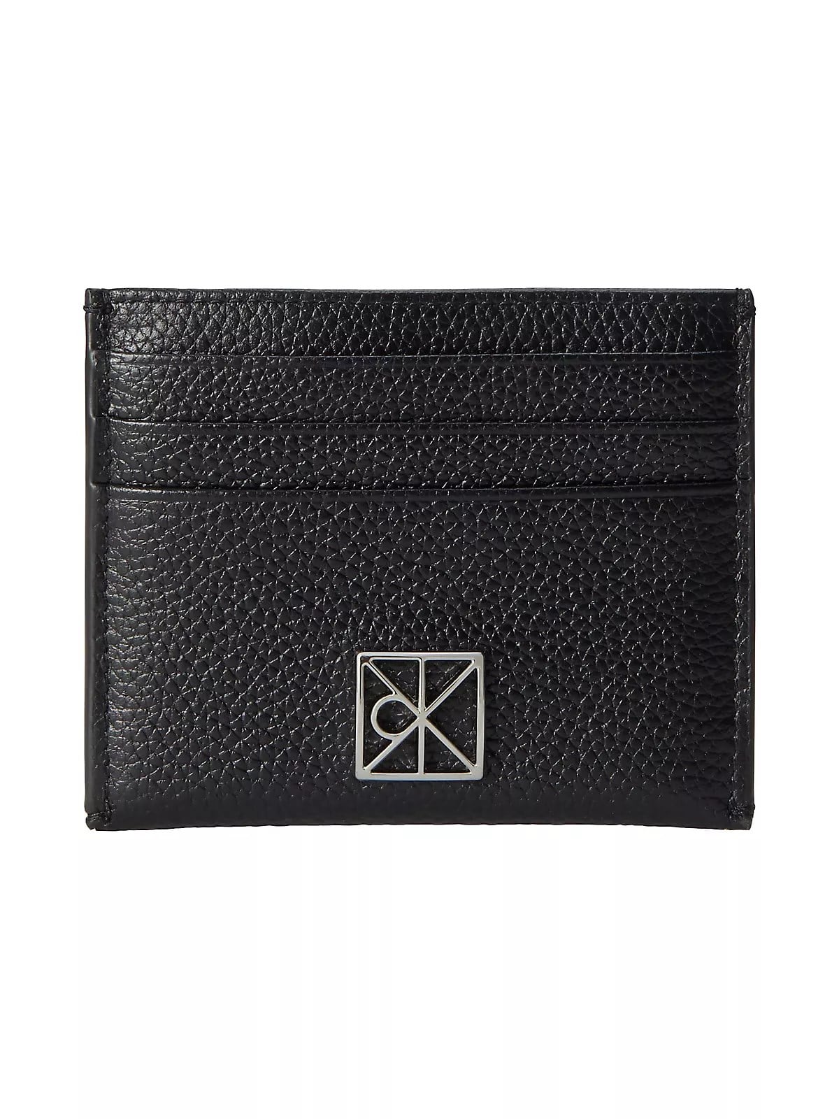 Calvin Klein Calvin Klein Kadın Metalik CK Logolu Hakiki Deri Siyah Kartlık LV04F1119G-UB1