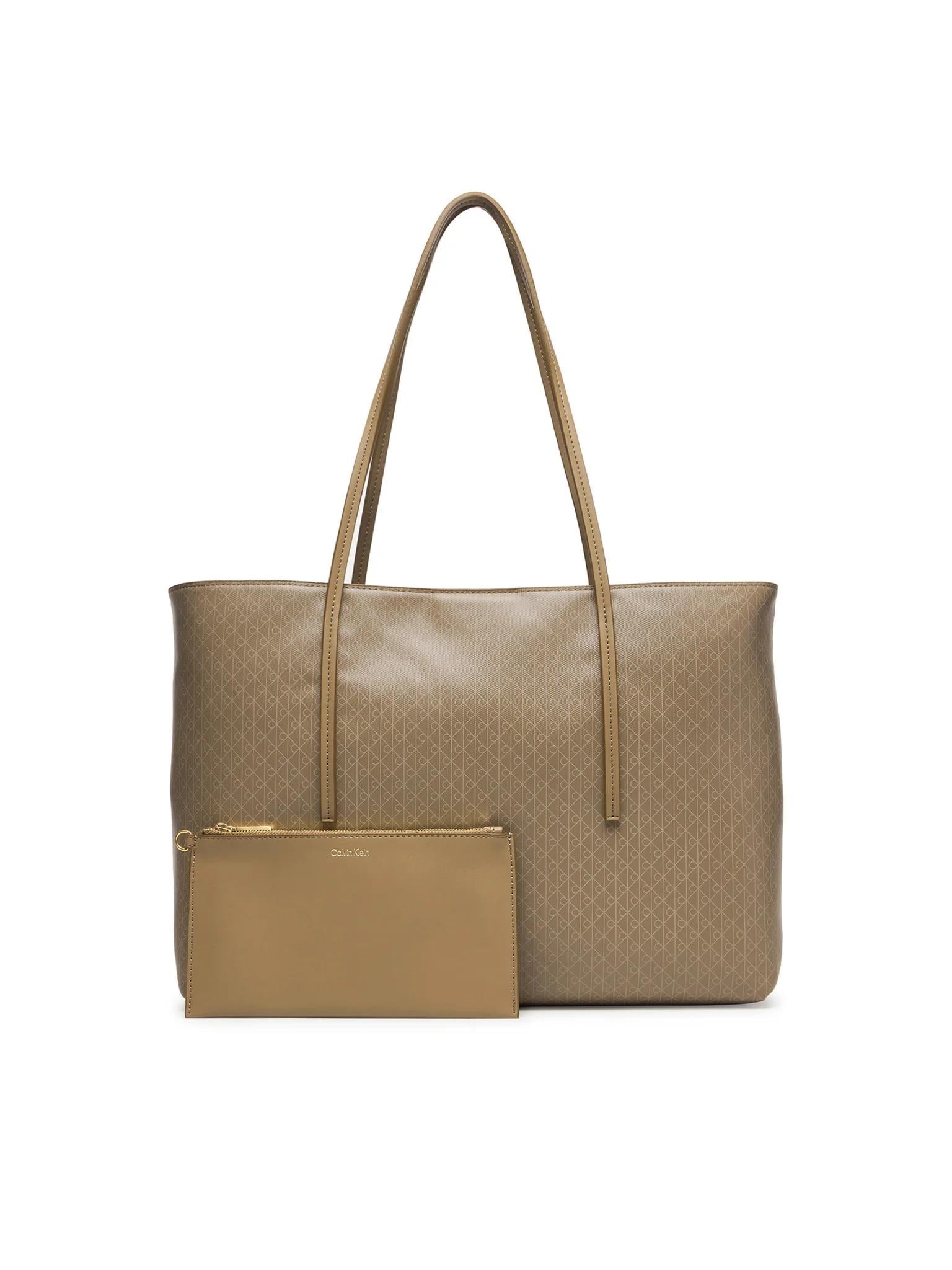 Calvin Klein Calvin Klein Kadın Monogram Logo Desenli Aksesuarlı Bej Omuz Çantası LV04F3266G-3I6