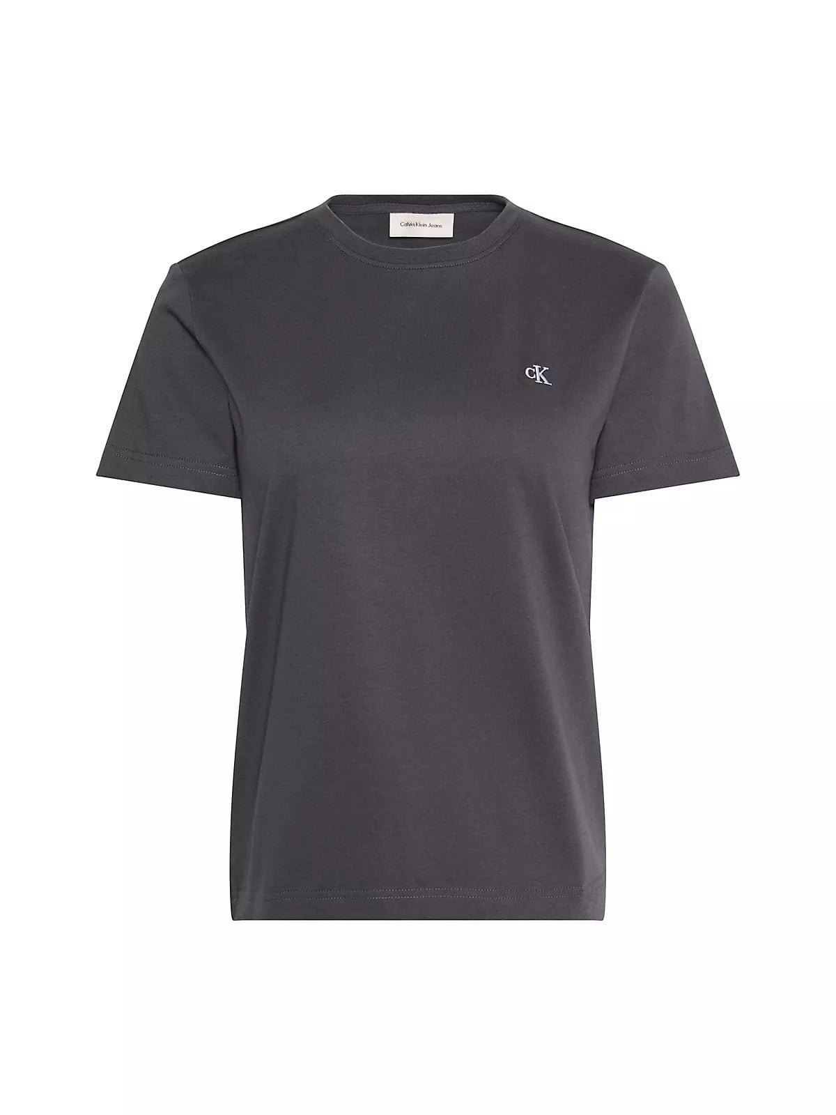 Calvin Klein Calvin Klein Kadın Normal Kesim Pamuklu Yuvarlak Yakalı Kısa Kollu Koyu Gri T-Shirt LV047B224G-4XN