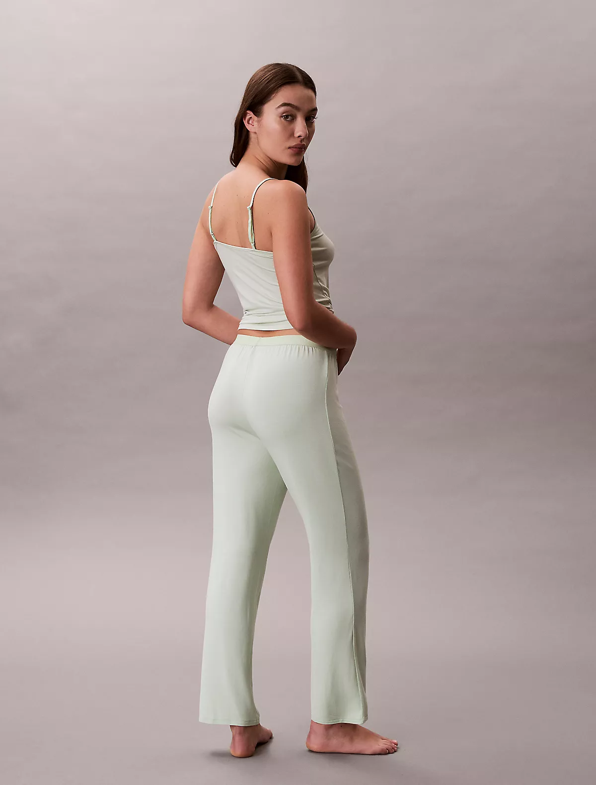 Calvin Klein Calvin Klein Kadın Normal Kalıp Beli Lastikli Esnek Modal Kumaşlı Yeşil Pijama Altı 000QS7285E-492
