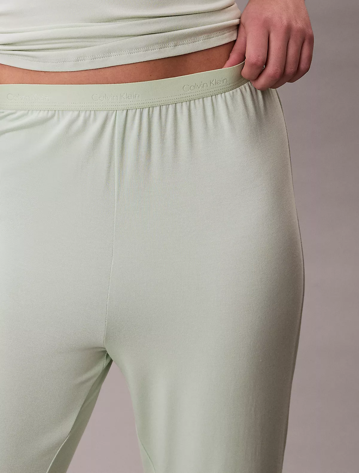 Calvin Klein Calvin Klein Kadın Normal Kalıp Beli Lastikli Esnek Modal Kumaşlı Yeşil Pijama Altı 000QS7285E-492