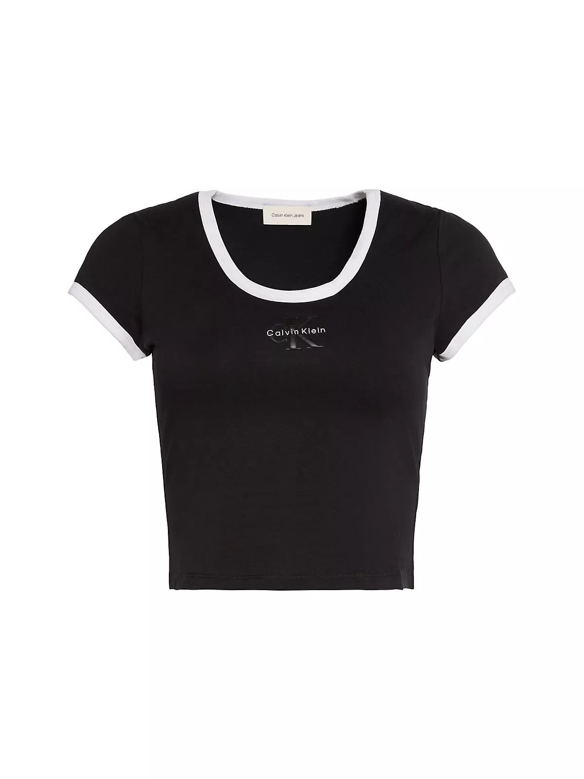 Calvin Klein Calvin Klein Kadın Normal Kalıp Yuvarlak Yakalı Logo Detaylı Kısa Kollu Crop Siyah T-Shirt LV047G220G-UB1