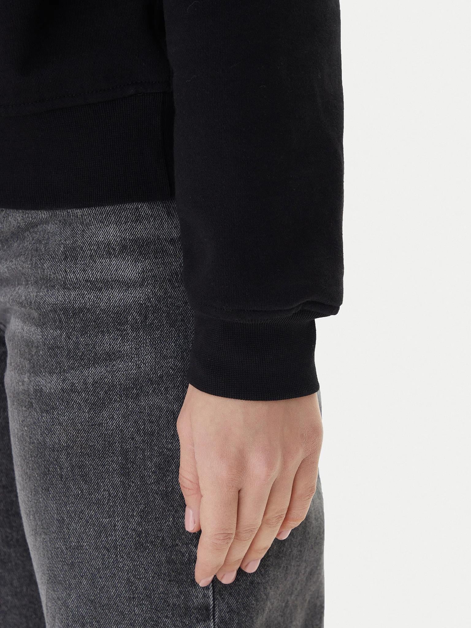 Calvin Klein Calvin Klein Kadın Normal Kalıp Pamuklu Logo İşlemeli Uzun Kollu Siyah Sweatshirt LV047E825G-UB1