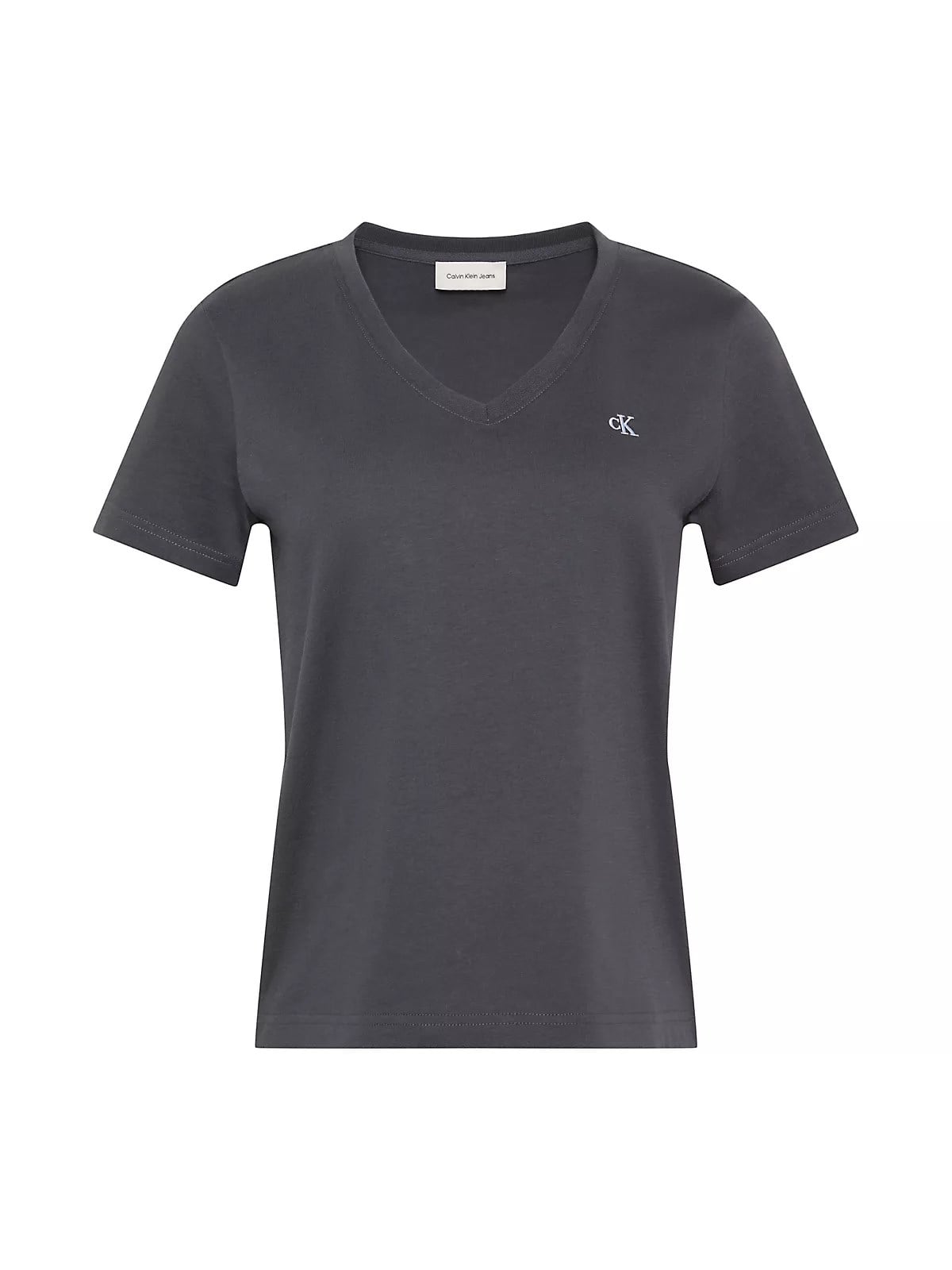Calvin Klein Calvin Klein Kadın Normal Kalıp %100 Pamuklu V Yaka Kısa Kollu Koyu Gri T-Shirt LV047B205G-4XN