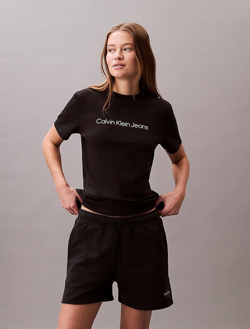 Calvin Klein Calvin Klein Kadın Normal Kalıp Elastik Bel Bantlı Yüksek Bel Monogram Logolu Siyah Şort LV047B271G-UB1