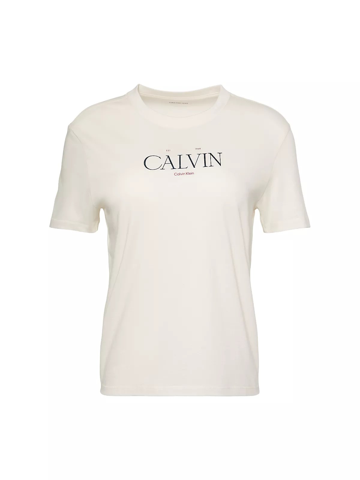 Calvin Klein Calvin Klein Kadın Normal Kalıp Logo Baskılı Pamuklu Kısa Kollu Beyaz T-Shirt LV047G806G-YAS