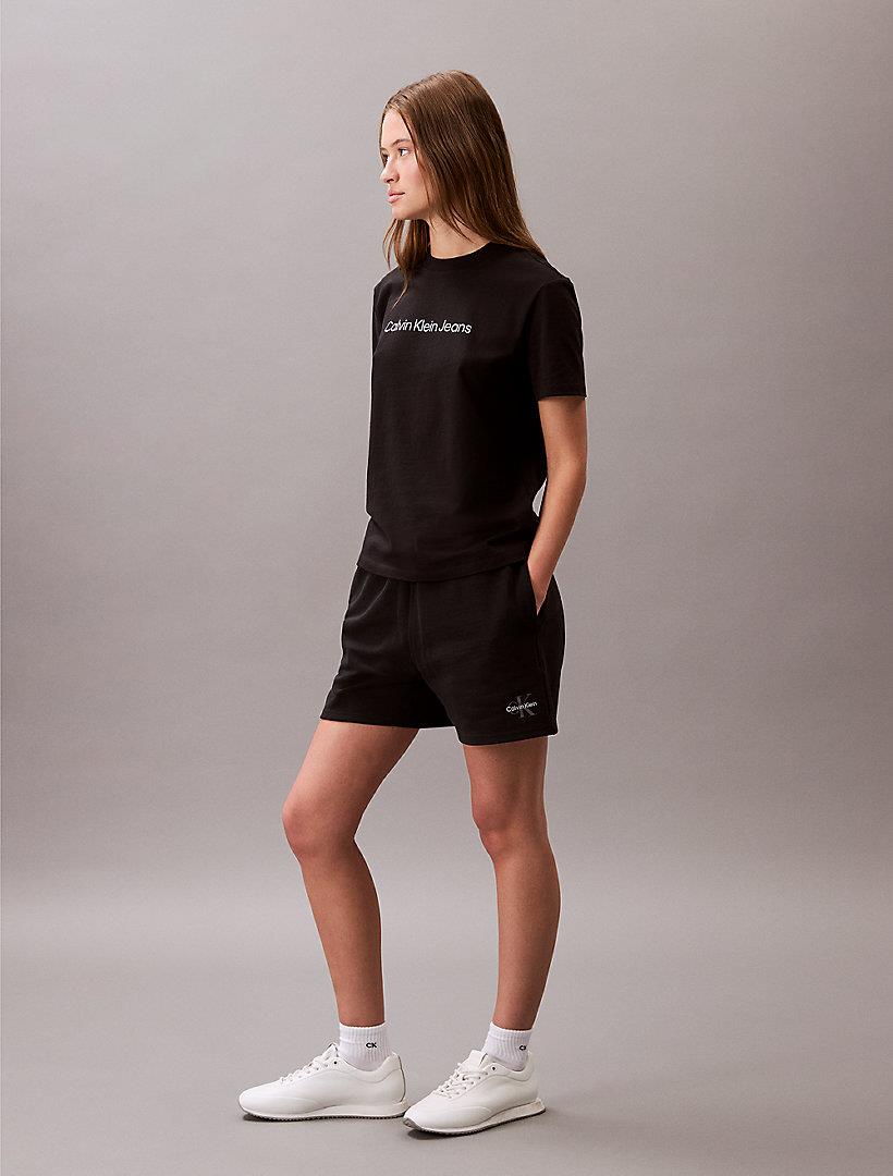 Calvin Klein Calvin Klein Kadın Normal Kalıp Elastik Bel Bantlı Yüksek Bel Monogram Logolu Siyah Şort LV047B271G-UB1