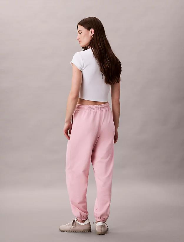 Calvin Klein Calvin Klein Kadın Normal Kesim Beli ve Paçası Lastikli Pamuk Karışımlı CK Logolu Pembe Eşofman Altı LV047B235G-TE0