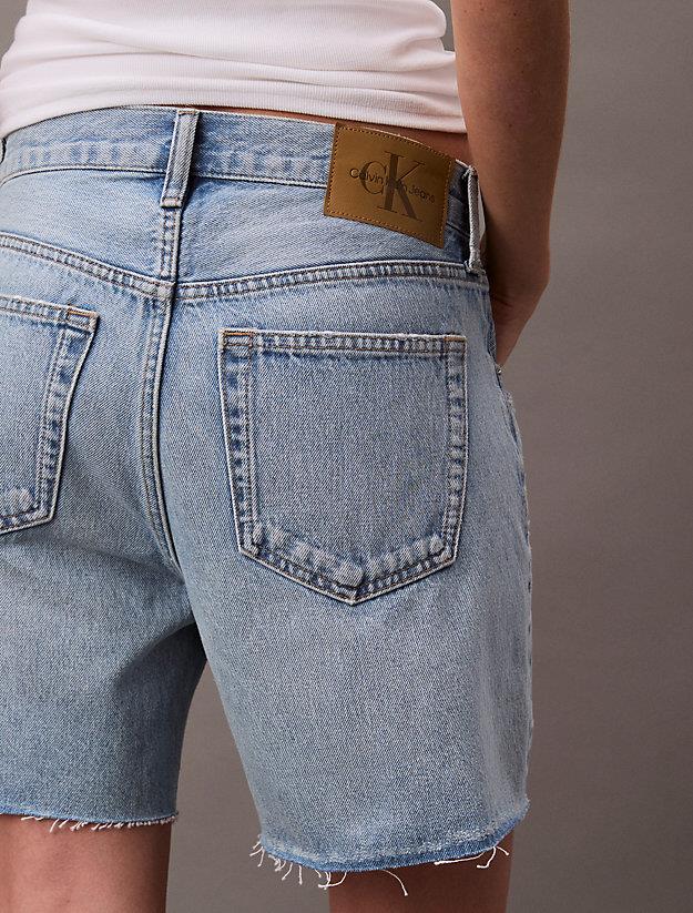 Calvin Klein Calvin Klein Kadın Normal Kalıp Eskitme Desenli Pamuklu Denim Mavi Şort LV047B974G-RDA