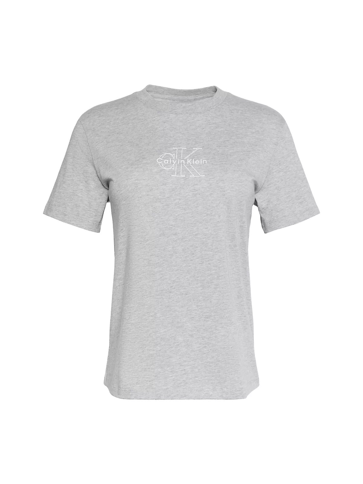 Calvin Klein Calvin Klein Kadın Normal Kesim Pamuklu Yuvarlak Yakalı CK Logo Baskılı Kısa Kollu Gri T-Shirt LV047G831G-P79