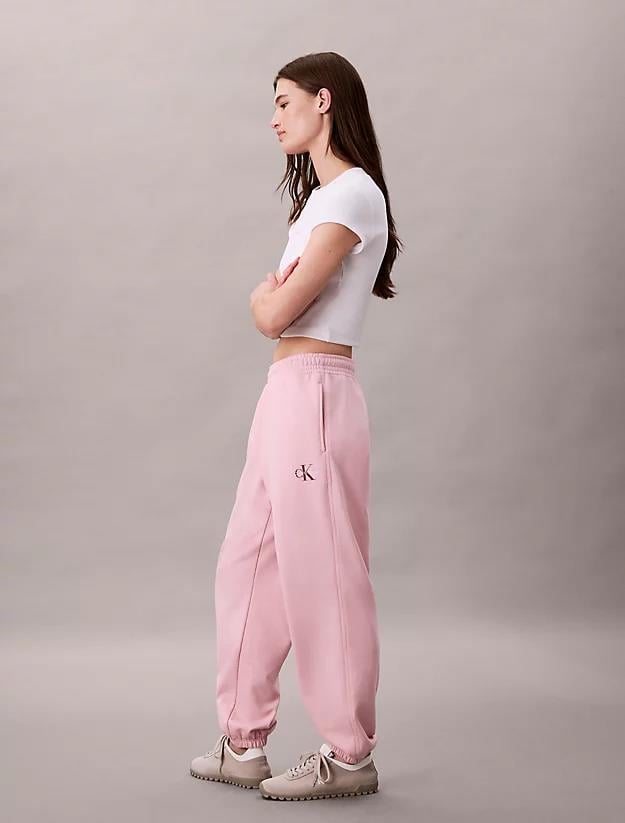 Calvin Klein Calvin Klein Kadın Normal Kesim Beli ve Paçası Lastikli Pamuk Karışımlı CK Logolu Pembe Eşofman Altı LV047B235G-TE0