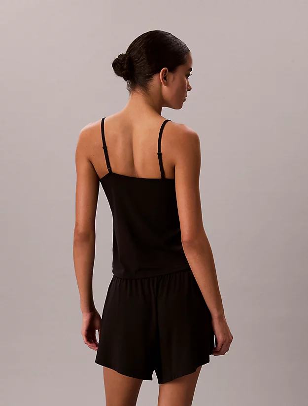 Calvin Klein Calvin Klein Kadın Normal Kesim Askılı Sırt Detaylı Siyah Pijama Üstü LV00QS7613-UB1