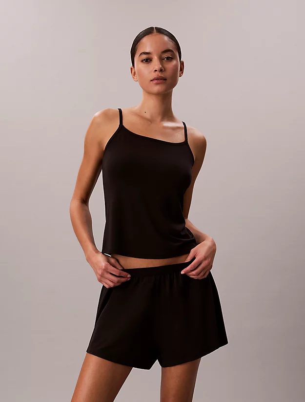 Calvin Klein Calvin Klein Kadın Normal Kesim Askılı Sırt Detaylı Siyah Pijama Üstü LV00QS7613-UB1