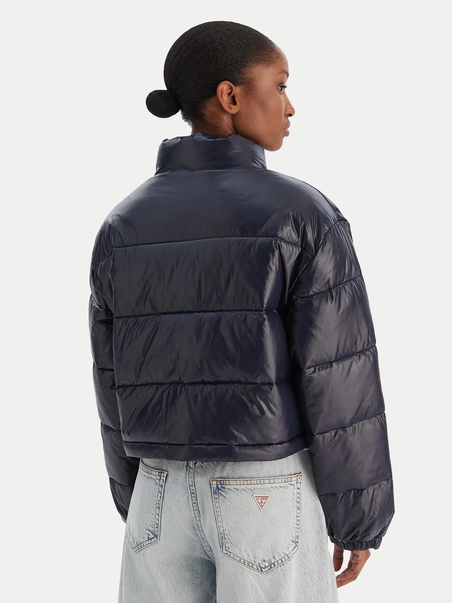 Calvin Klein Calvin Klein Kadın Normal Kalıp Kapitone Desenli Dolgulu Dik Yaka Mavi Ceket LV047D504G-VEK