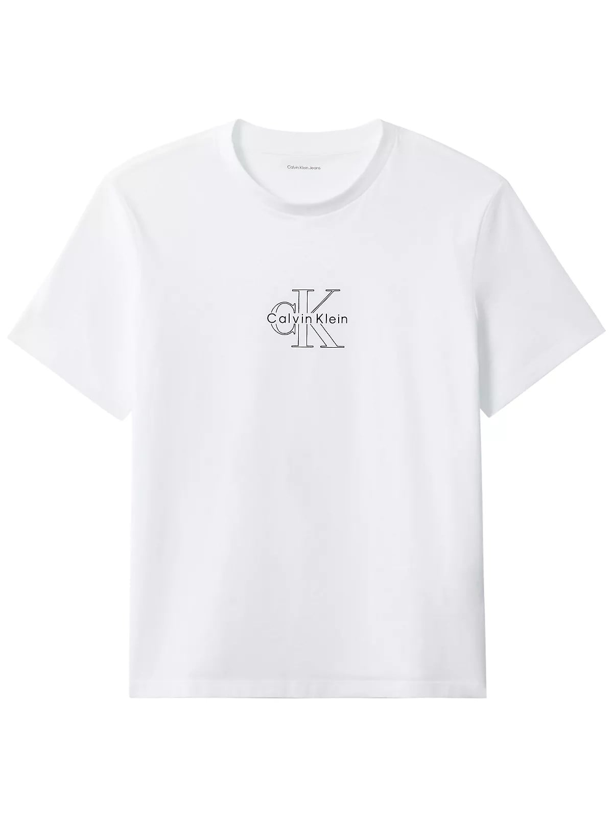 Calvin Klein Calvin Klein Kadın Normal Kesim Pamuklu Yuvarlak Yakalı CK Logo Baskılı Kısa Kollu Beyaz T-Shirt LV047G831G-YAF