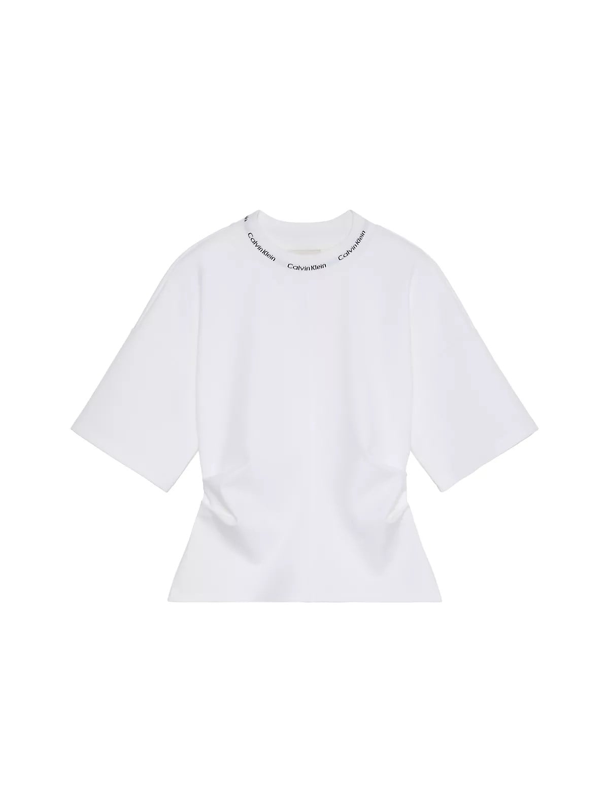 Calvin Klein Calvin Klein Kadın Pamuklu Rahat Kalıp Yuvarlak Yakalı Kısa Kollu Beyaz T-Shirt LV047G235G-YAF
