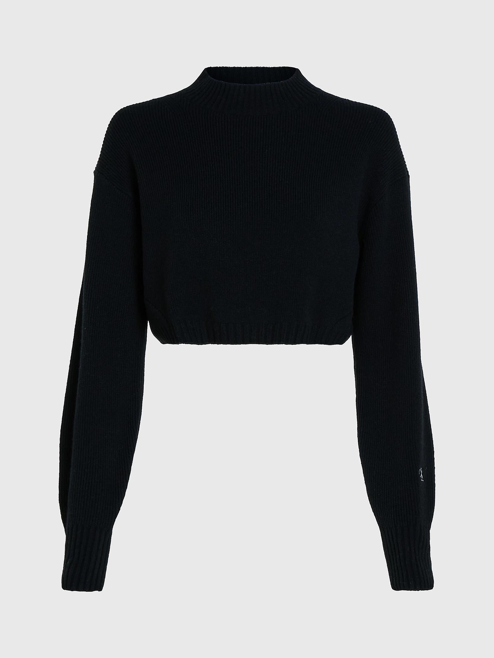 Calvin Klein Calvin Kleın Kadın Pamuklu Yuvarlak Yaka Marka Logolu Siyah Kazak J20J221962-BEH