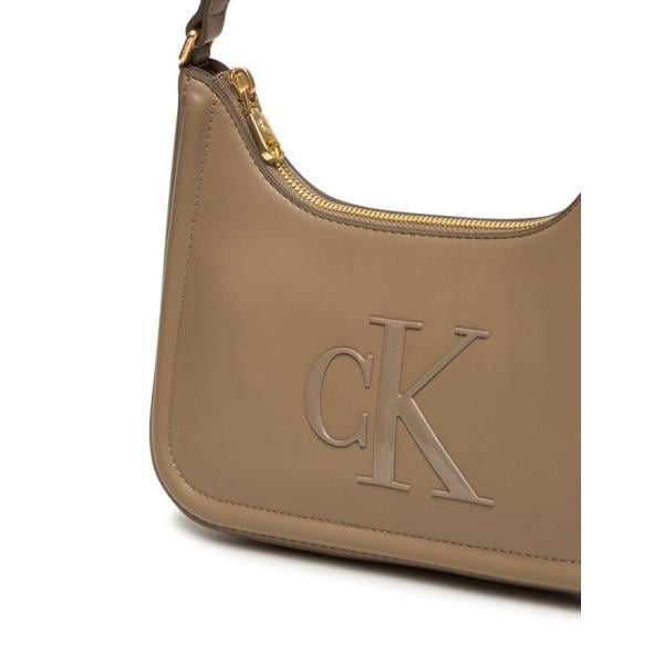 Calvin Klein Calvin Klein Kadın Parlak CK Logolu Kısa Askılı Kahverengi Omuz Çantası LV04F3230G-VFU