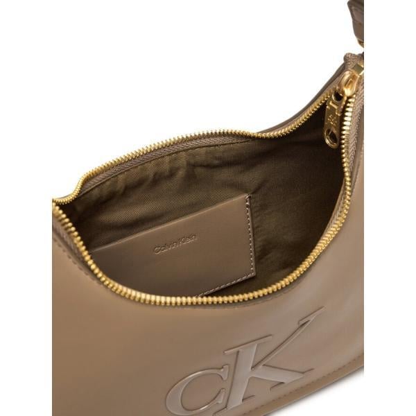 Calvin Klein Calvin Klein Kadın Parlak CK Logolu Kısa Askılı Kahverengi Omuz Çantası LV04F3230G-VFU