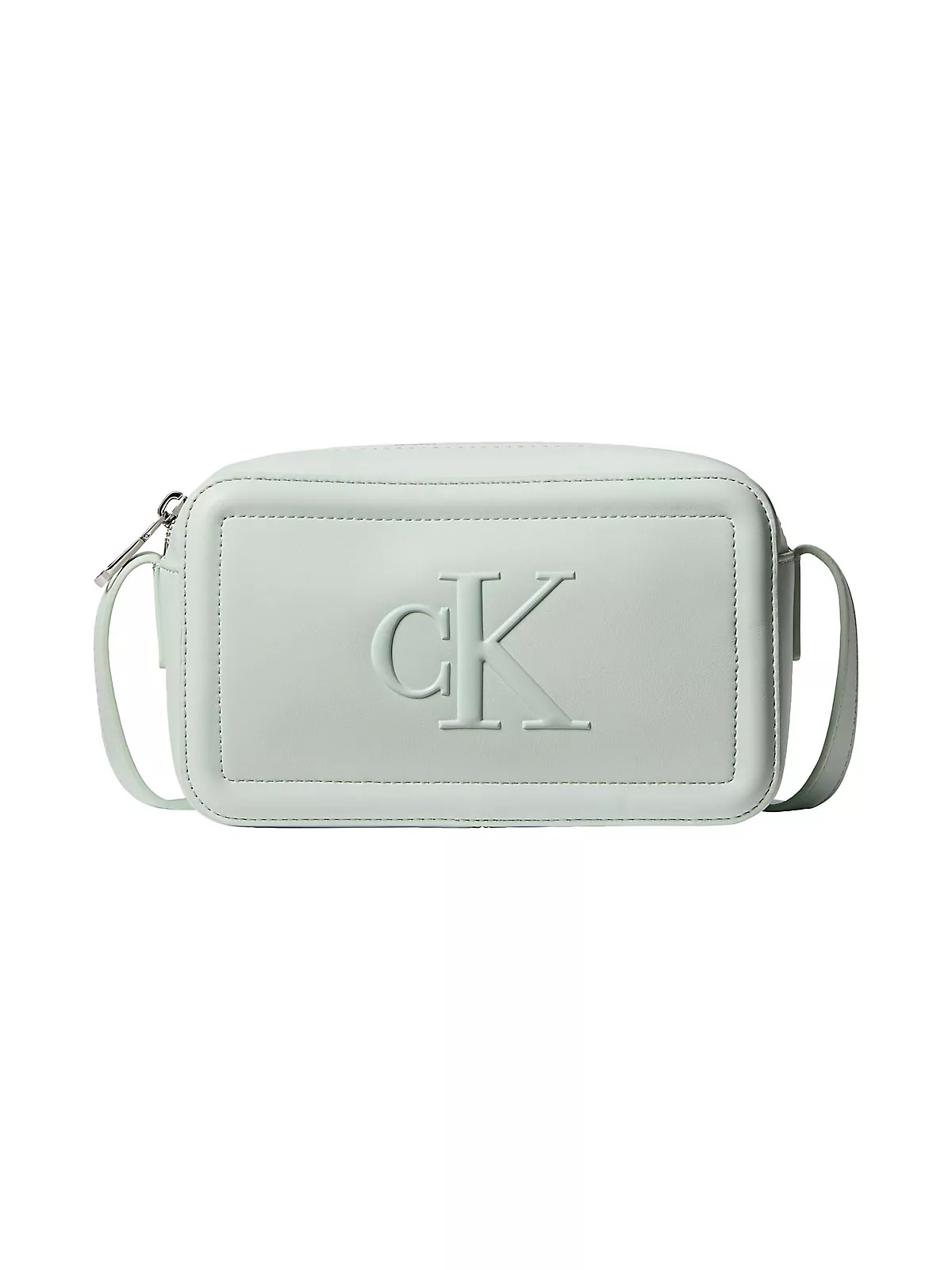 Calvin Klein Calvin Klein Kadın Parlak CK Logolu Fermuarlı Ayarlanabilir Omuz Askılı Gri Çanta LV04F3220G-U3L