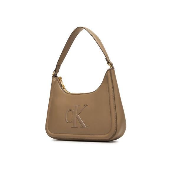 Calvin Klein Calvin Klein Kadın Parlak CK Logolu Kısa Askılı Kahverengi Omuz Çantası LV04F3230G-VFU