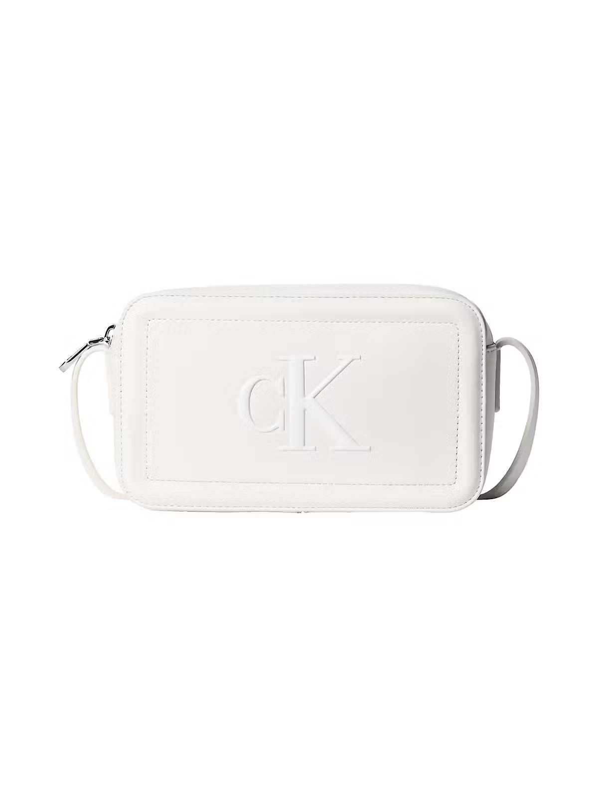Calvin Klein Calvin Klein Kadın Parlak CK Logolu Fermuarlı Ayarlanabilir Omuz Askılı Beyaz Çanta LV04F3220G-4LX