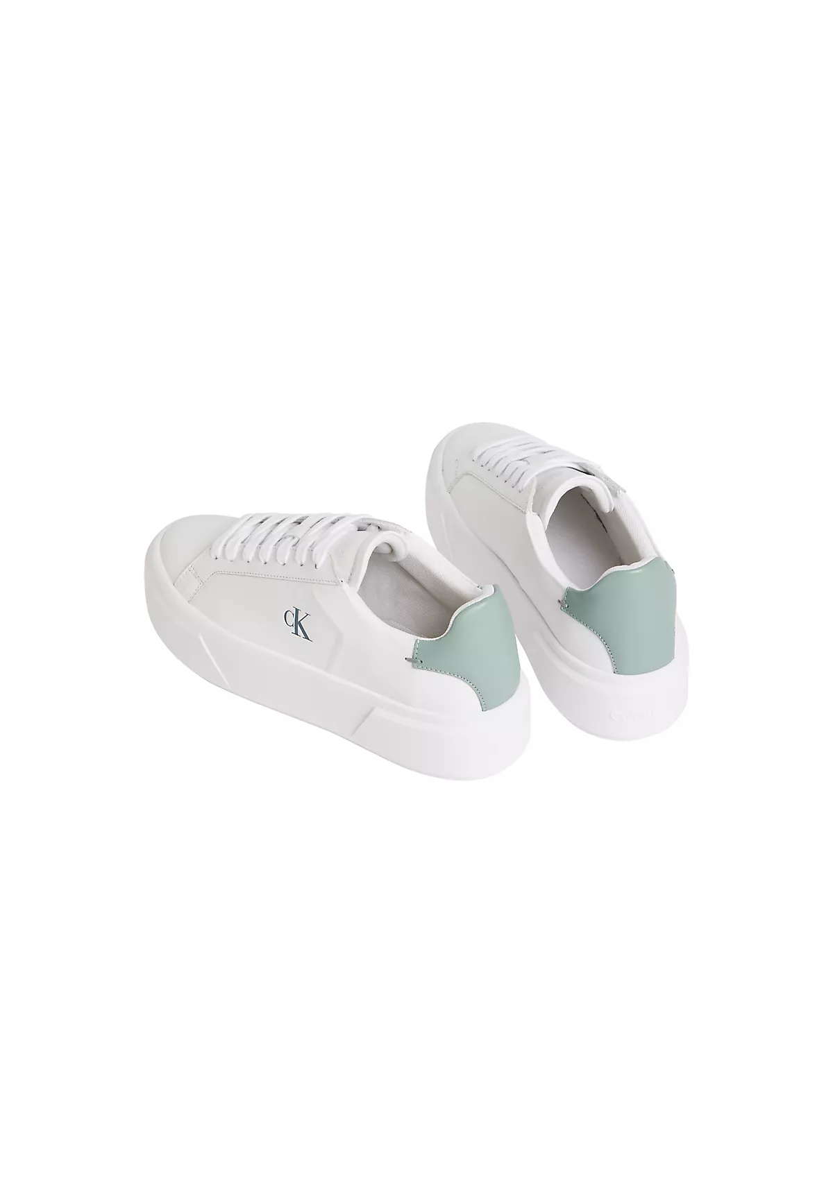 Calvin Klein Calvin Klein Kadın Platform Taban CK Logolu Deri Beyaz Sneaker YW0YW01928-05X