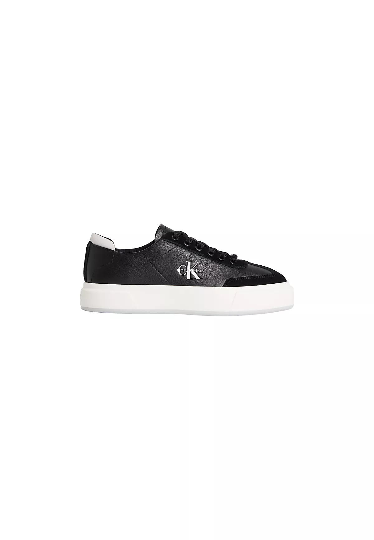 Calvin Klein Calvin Klein Kadın Platform Tabanlı Süet Detaylı CK Logo Desenli Siyah Sneaker HW0HW02984-01R