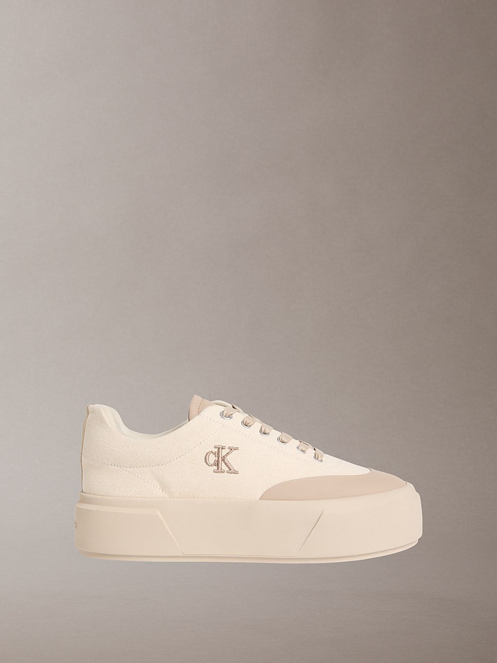 Calvin Klein Calvin Klein Kadın Platform Taban CK Logolu Bej Sneaker HW0HW02989-0GI