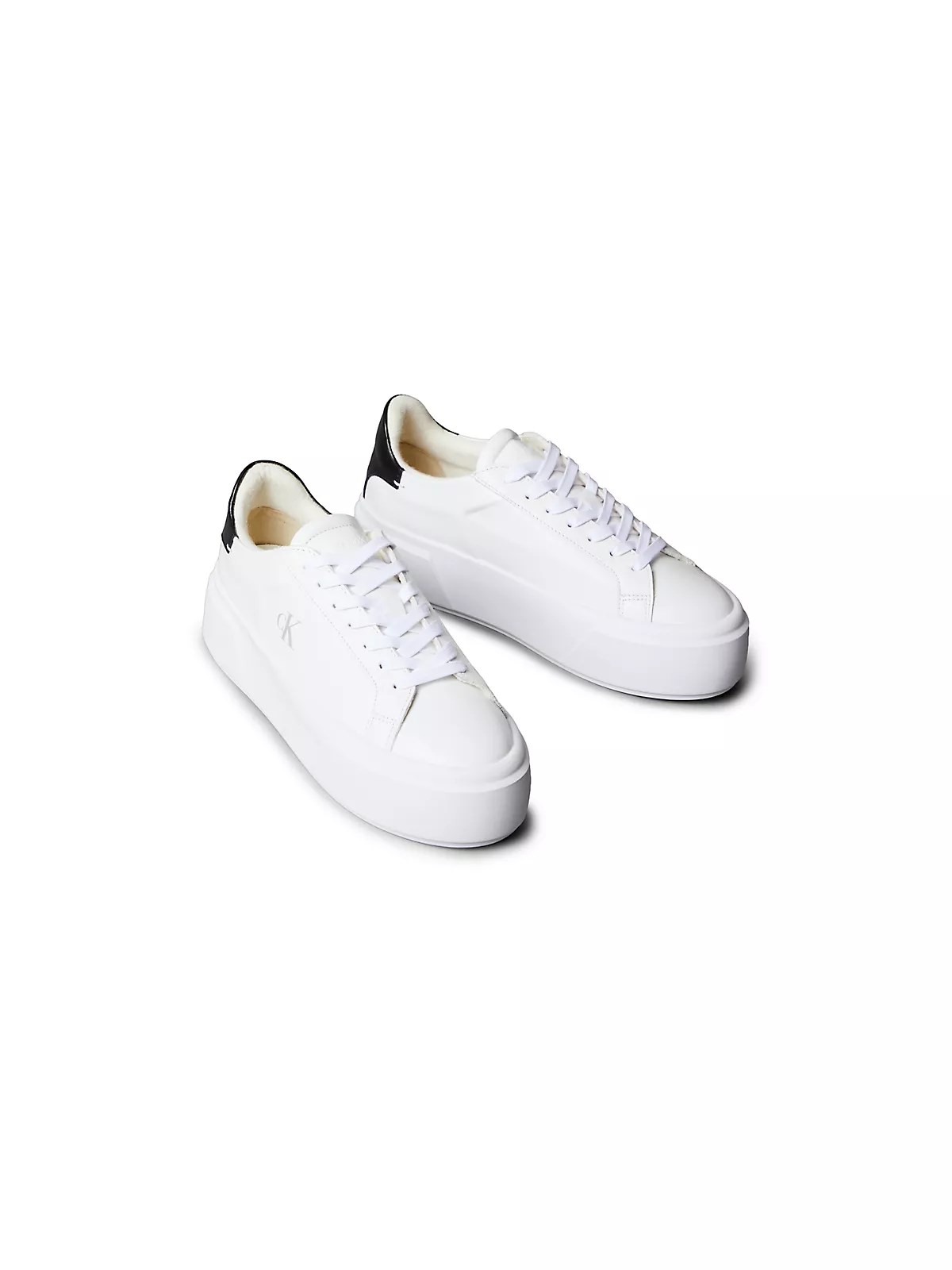 Calvin Klein Calvin Klein Kadın Platform Taban CK Logolu Deri Beyaz1 Sneaker YW0YW01928-01W