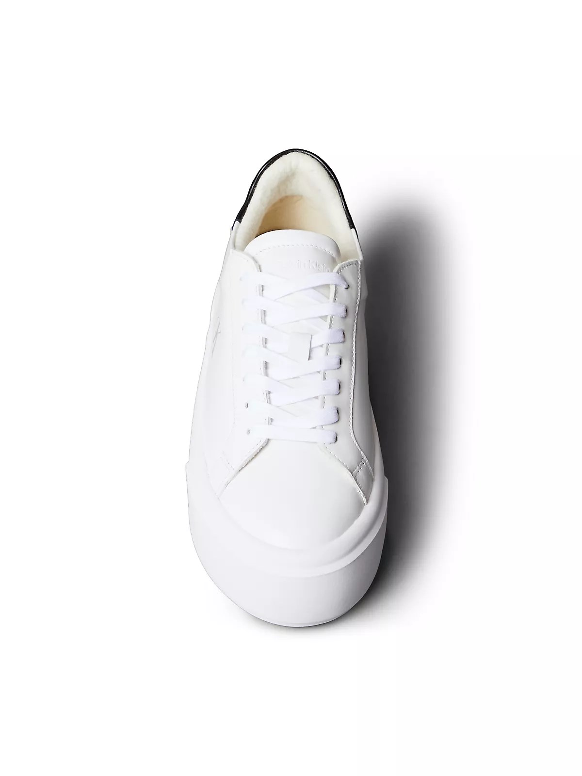 Calvin Klein Calvin Klein Kadın Platform Taban CK Logolu Deri Beyaz1 Sneaker YW0YW01928-01W