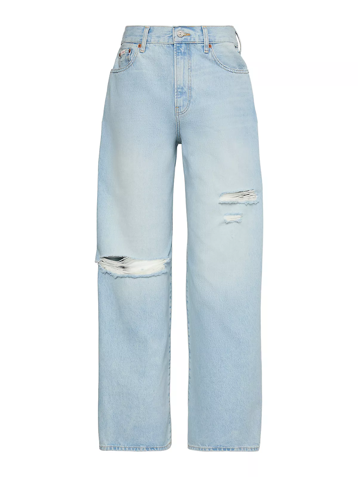 Calvin Klein Calvin Klein Kadın Rahat Kalıp Geniş Paçalı Vintage Yırtık Denim Mavi Jeans LV047F737G-SKA