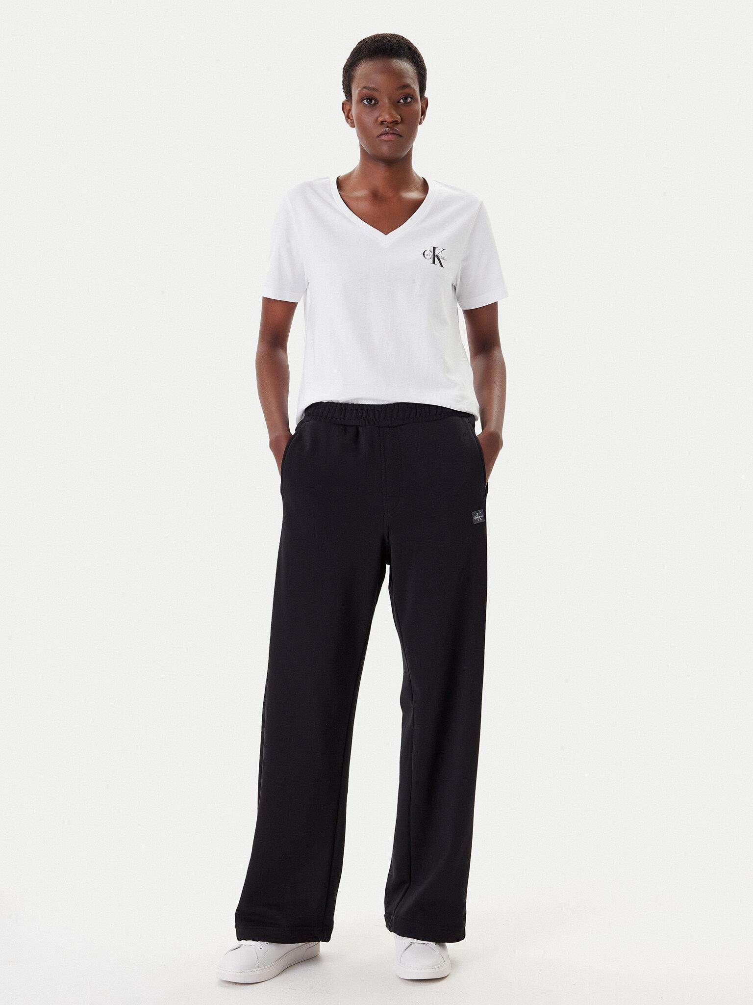 Calvin Klein Calvin Klein Kadın Rahat Kalıp Beli Lastikli Pamuklu Geniş Paça Siyah Eşofman Altı LV047C249G-UB1