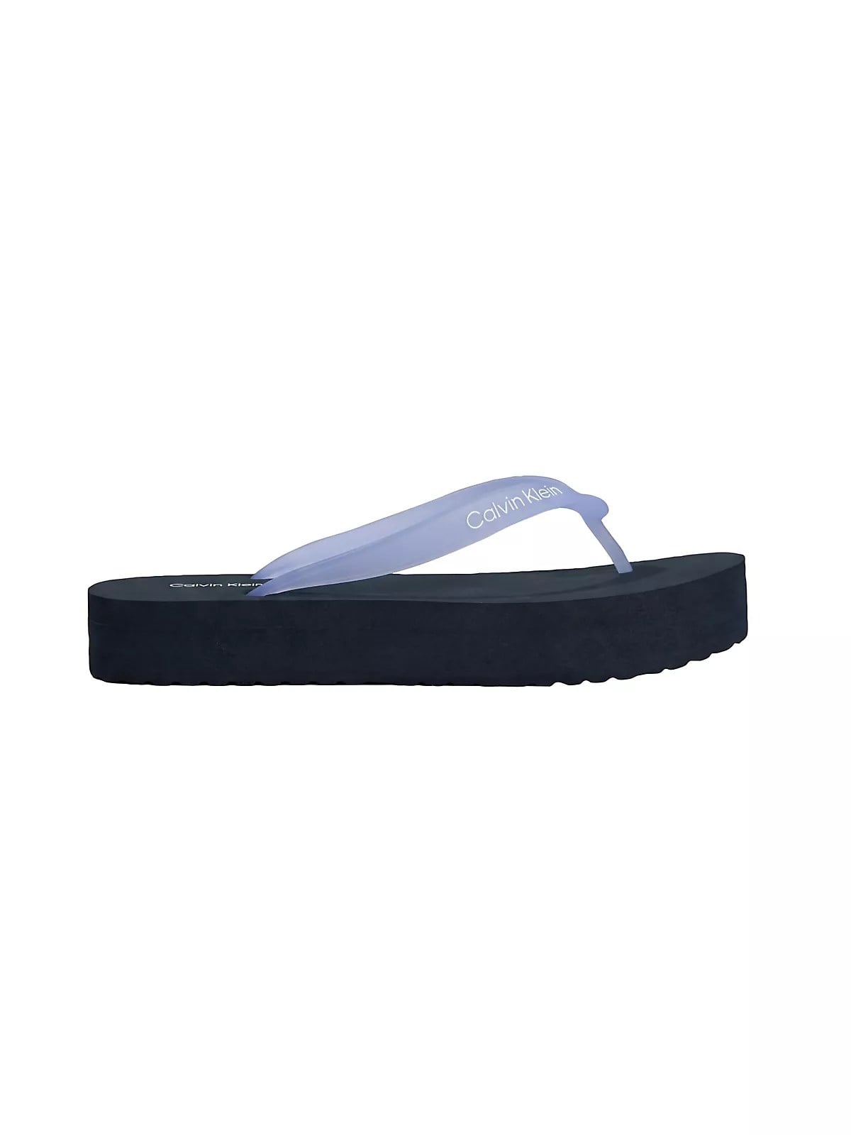 Calvin Klein Calvin Klein Kadın Rahat Taban Deri CK Desen Günlük Kullanım Mavi Terlik HW0HW03120-CIY