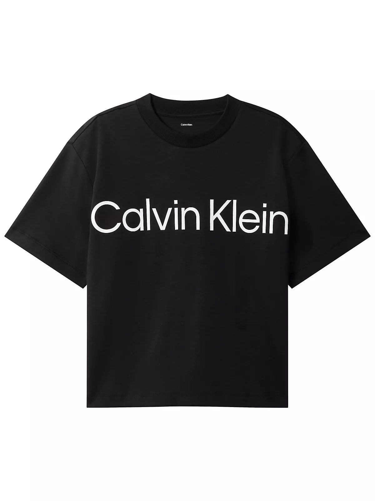 Calvin Klein Calvin Klein Kadın Rahat Kalıp Logo Baskılı Yuvarlak Yakalı Kısa Kollu Siyah T-Shirt LV047G839G-UB1