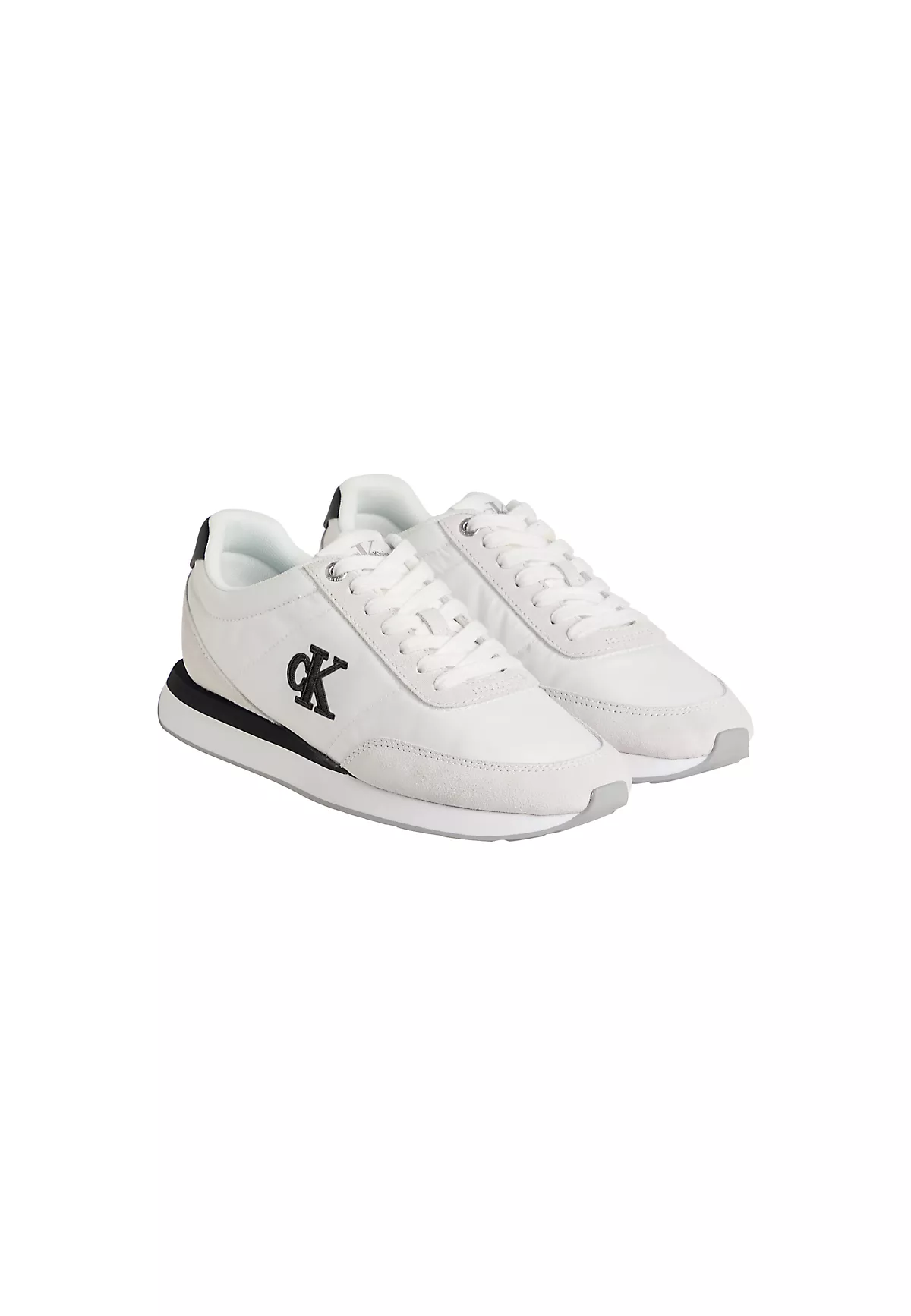 Calvin Klein Calvin Klein Kadın Rahat Taban Bağcıklı Deri Düz Taban Beyaz Sneaker YW0YW01990-01W