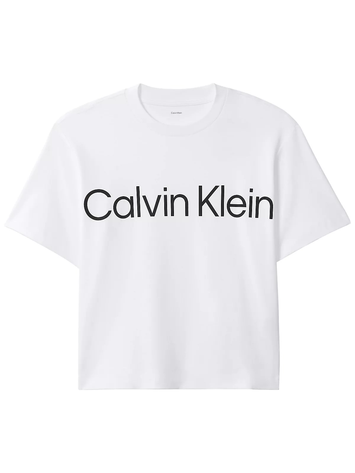 Calvin Klein Calvin Klein Kadın Rahat Kalıp Logo Baskılı Yuvarlak Yakalı Kısa Kollu Beyaz T-Shirt LV047G839G-YAF