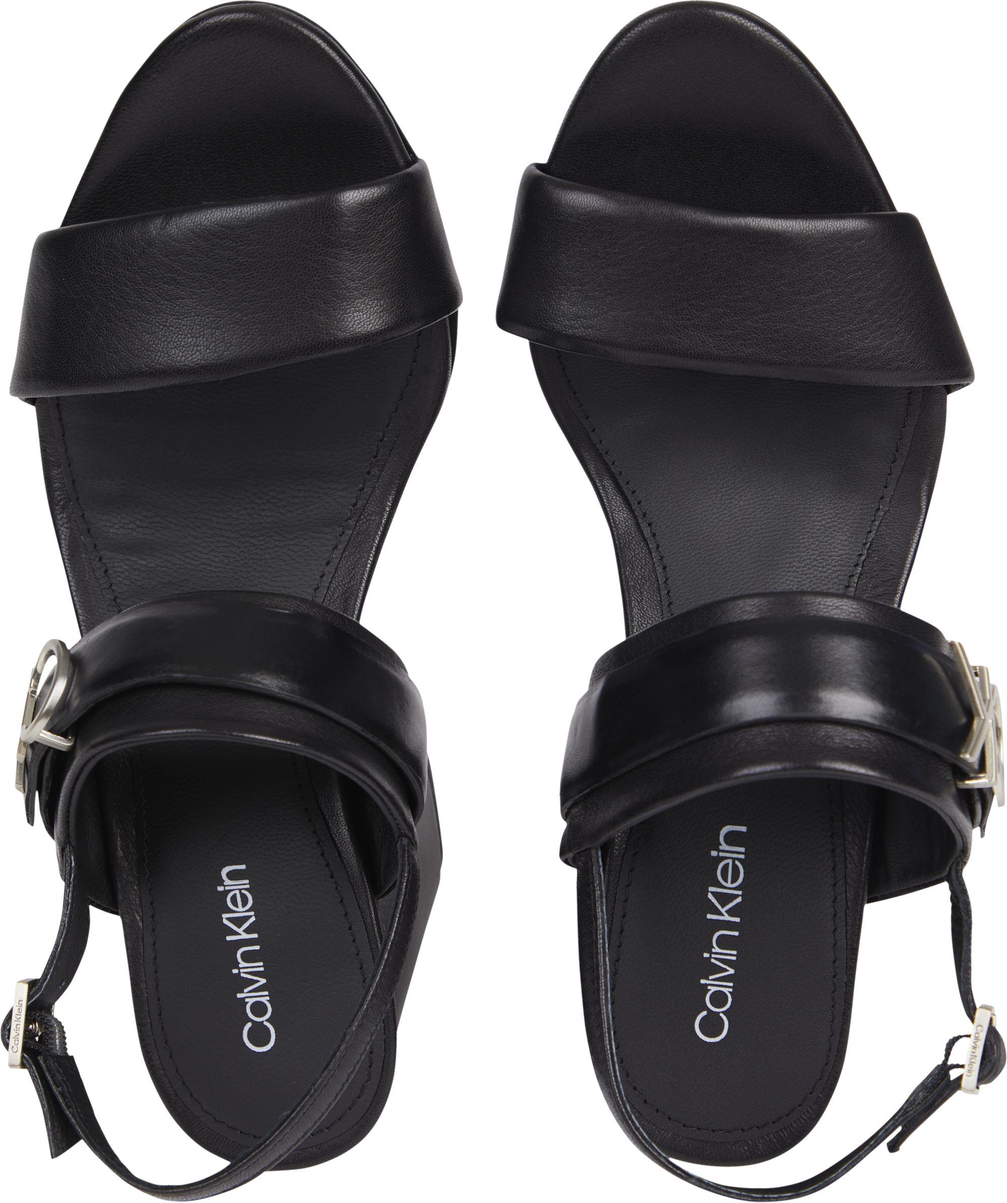 Calvin Klein Calvin Kleın Kadın Rahat Deri Topuklu Siyah Sandalet HW0HW01486-BEH
