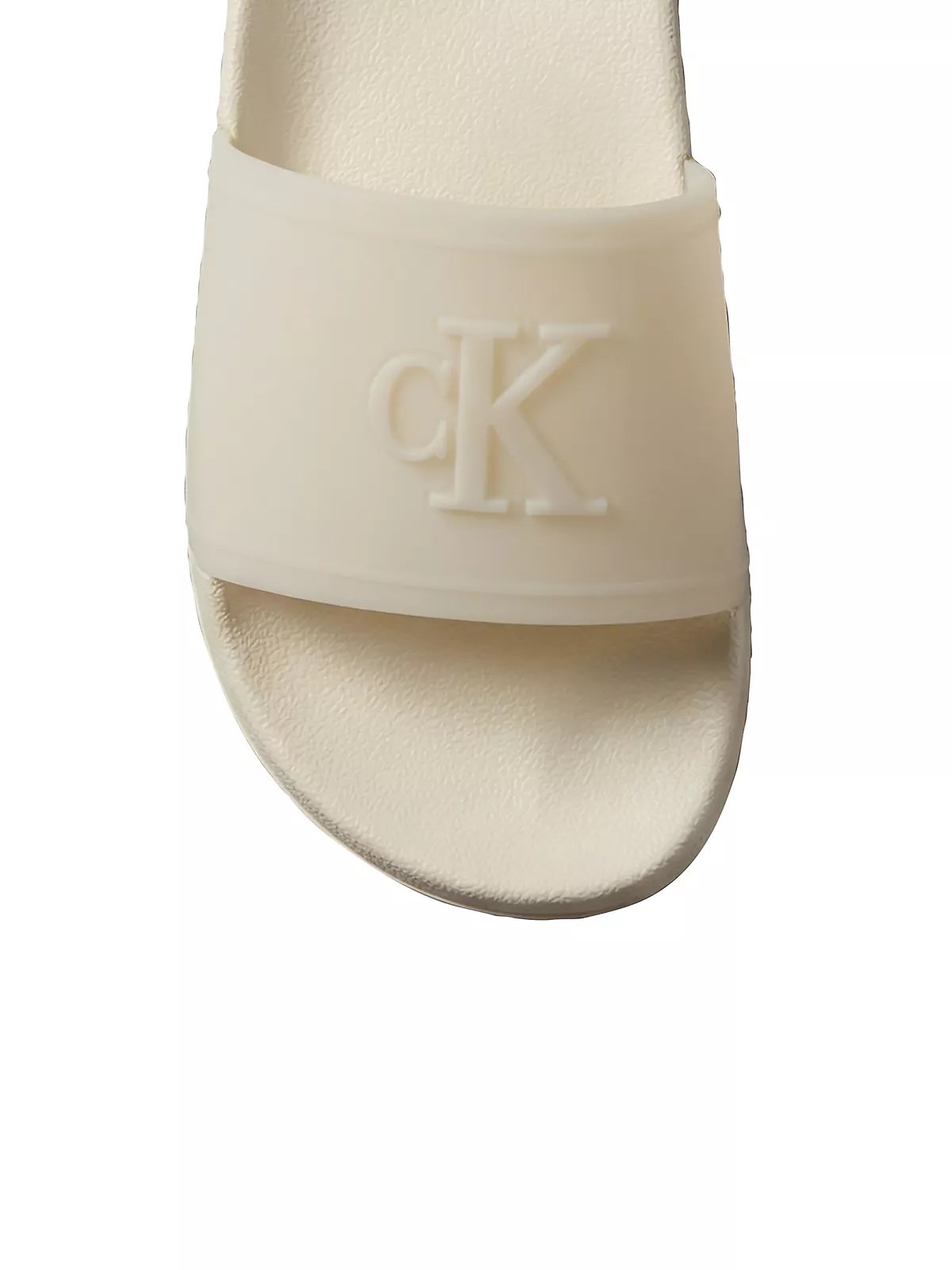 Calvin Klein Calvin Klein Kadın Rahat Taban Logo Dokulu Ekru Terlik HW0HW02959-PDV
