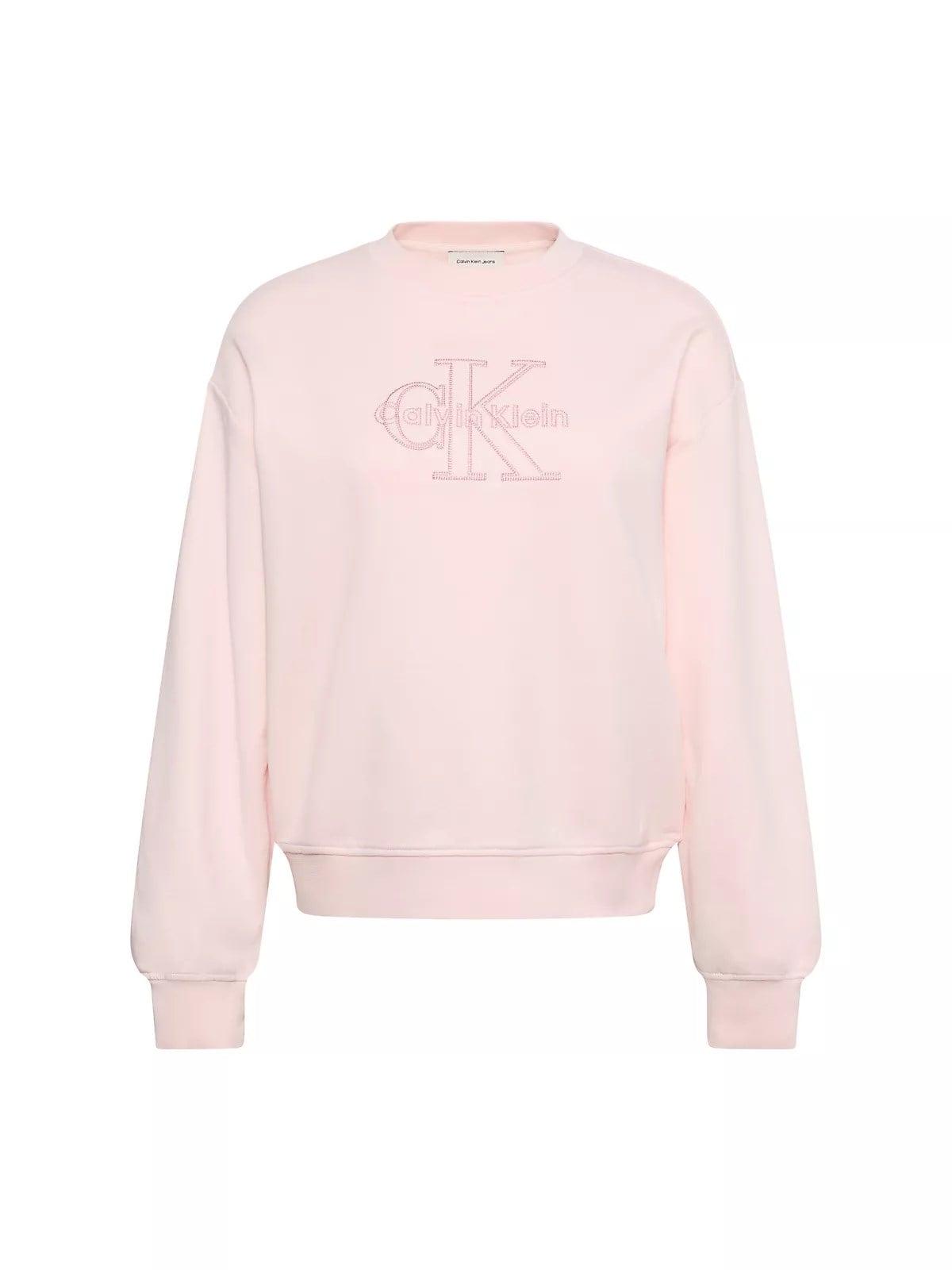 Calvin Klein Calvin Klein Kadın Rahat Kesim CK Logo İşlemeli Yuvarlak Yakalı Uzun Kollu Pembe Sweatshirt LV047G820G-VG3