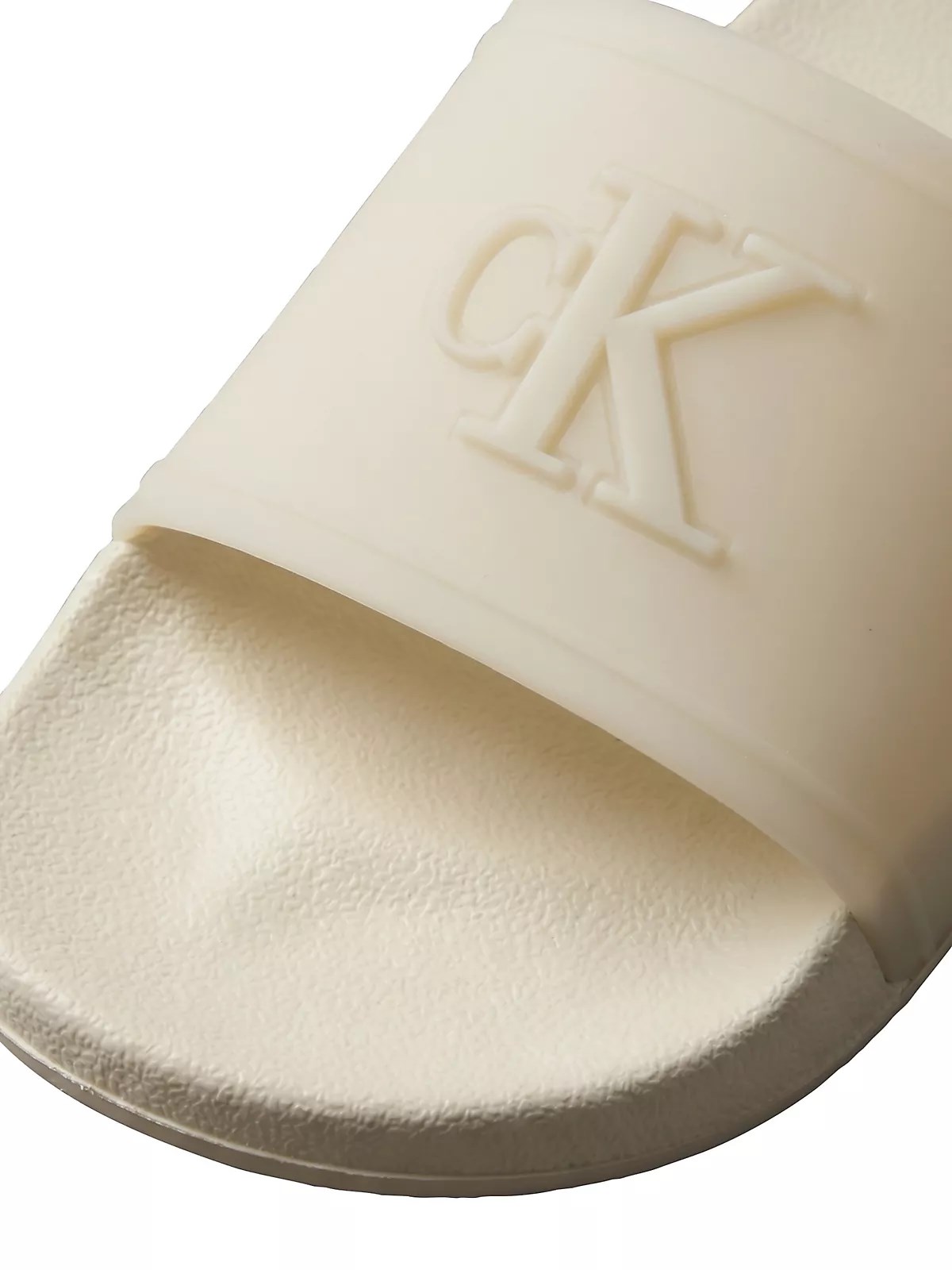 Calvin Klein Calvin Klein Kadın Rahat Taban Logo Dokulu Ekru Terlik HW0HW02959-PDV