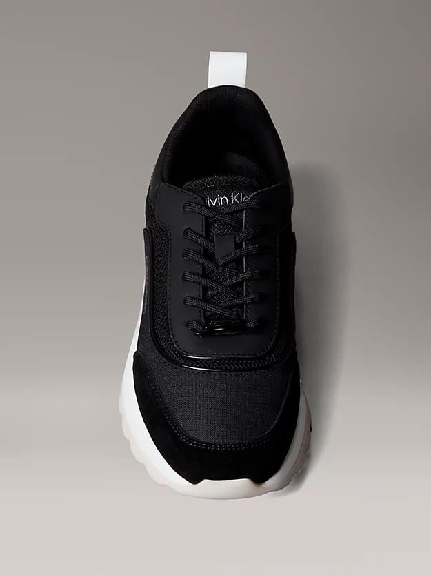 Calvin Klein Calvin Klein Kadın Rahat Yüksek Taban Süet Detaylı Siyah Sneaker HW0HW02487-0GM