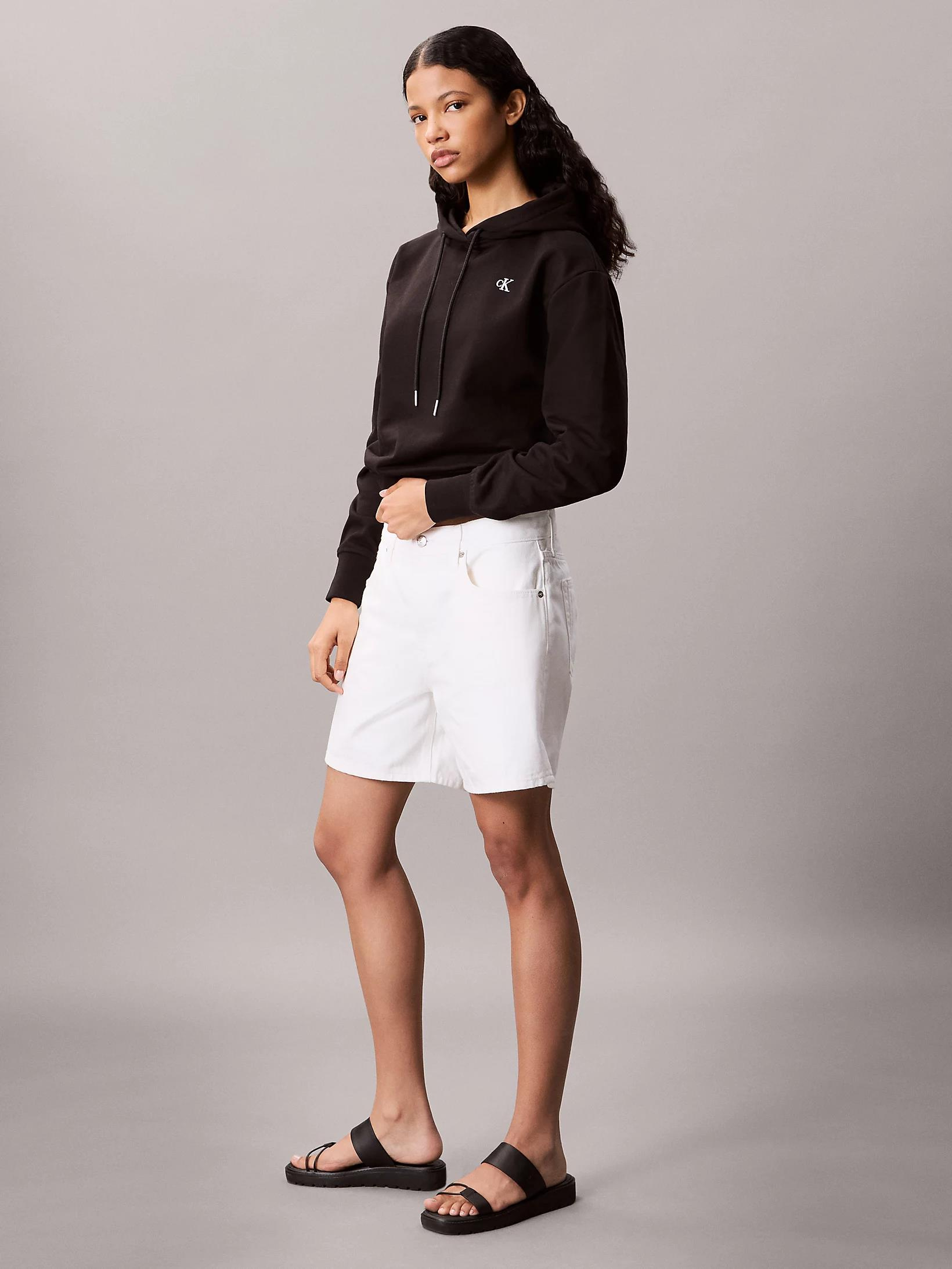 Calvin Klein Calvin Klein Kadın Regular Fit CK Logo İşlemeli Kapüşonlu Uzun Kollu Siyah Sweatshirt LV047C224G-UB1