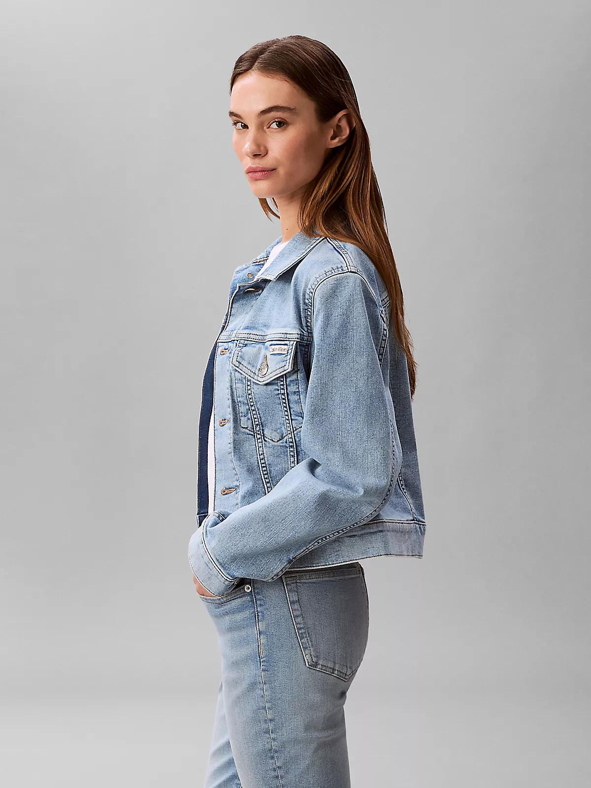 Calvin Klein Calvin Klein Kadın Regular Fit Cep Detaylı Gömlek Yaka Uzun Kollu Mavi Ceket LV047F672G-1XT