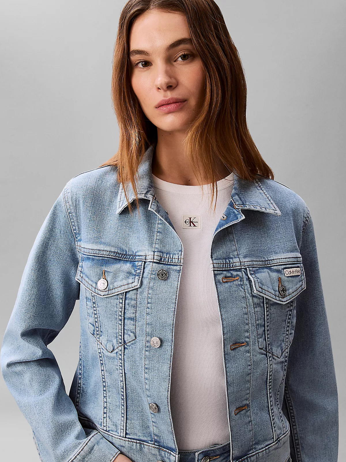 Calvin Klein Calvin Klein Kadın Regular Fit Cep Detaylı Gömlek Yaka Uzun Kollu Mavi Ceket LV047F672G-1XT