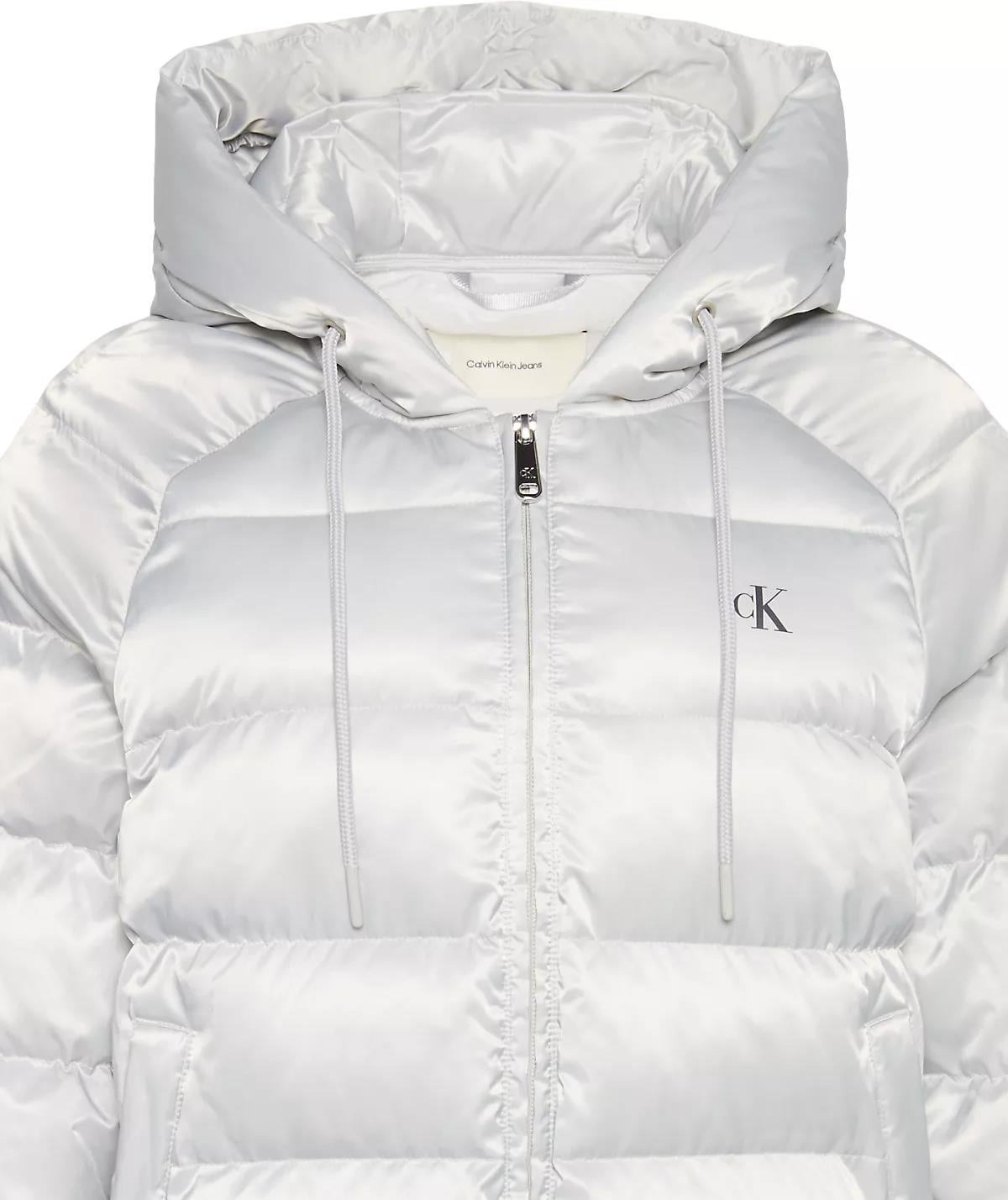 Calvin Klein Calvin Klein Kadın Regular Fit Kapüşonlu Kapitone Desenli Kaz Tüyü Dolgulu Uzun Kollu Gri Mont LV047E509G-QBW