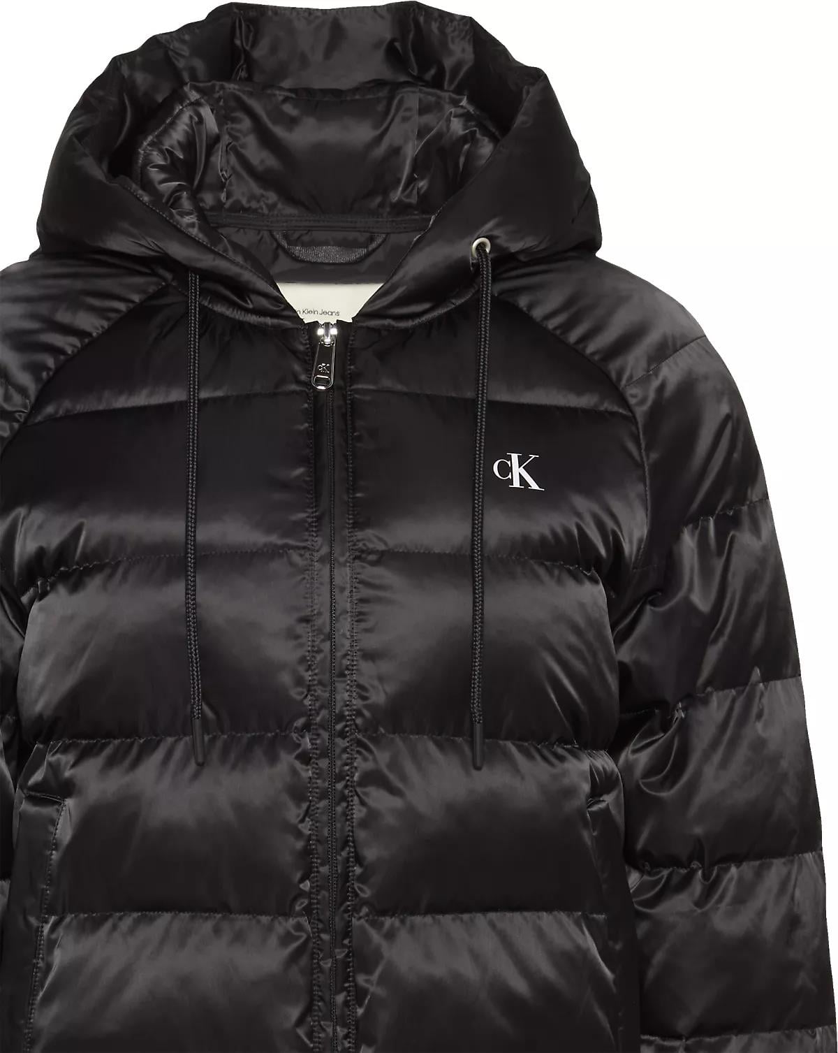 Calvin Klein Calvin Klein Kadın Regular Fit Kapüşonlu Kapitone Desenli Kaz Tüyü Dolgulu Uzun Kollu Siyah Mont LV047E509G-UB1